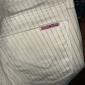HUDSON White Gold striped pants
